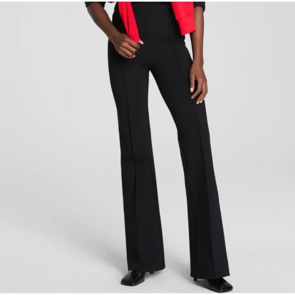 Spanx Pants Ponte Flare Stretch High Rise Black Slimming Compression Women Small - Picture 1 of 10